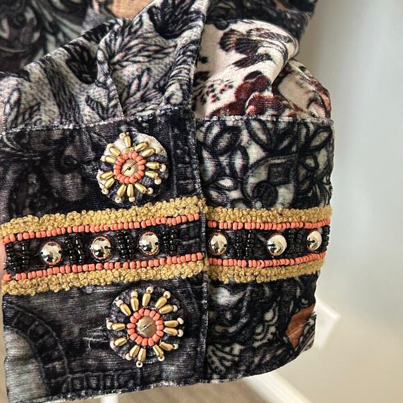 Soft Surroundings Venetian velour beaded paisley tunic blouse size L - Picture 4 of 9
